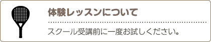 体験レッスンについて